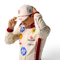 Charles Leclerc 2026 Monaco Grand Prix Ferrari F1 Inspired Race Suit in Ferrari Red, Front view showing printed sponsor logos, by DASH RACEGEAR