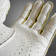 Ayrton Senna-inspired leather driving gloves showing cuff detail