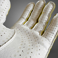 Ayrton Senna-inspired leather driving gloves showing cuff detail