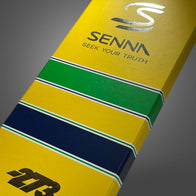 Ayrton Senna-inspired yellow driving glove close-up detail