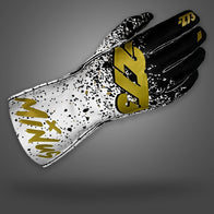 DRIP - Black/White/Gold Asymmetric - Glove | DASH RACEGEAR