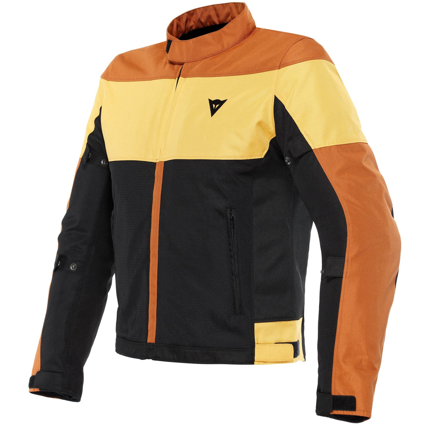 Dainese Elettrica Air Textile Jacket - Black / Leather Brown / Mineral Yellow by Dainese - clearance motorcycle jacket