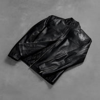 Adornica Black Leather Biker Jacket by Dash Racegear - men Jacket view 7