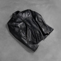 Adornica Black Leather Biker Jacket by Dash Racegear - men Jacket view 8