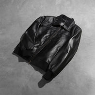 Air Rolf Black Leather Bomber Jacket by Dash Racegear - men Jacket view 7