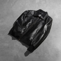 Air Rolf Black Leather Bomber Jacket by Dash Racegear - men Jacket view 7