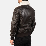 Airin G-1 Brown Leather Bomber Jacket by Dash Racegear - men Jacket view 5