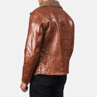 Alberto Shearling Brown Leather Jacket by Dash Racegear - men Jacket view 5