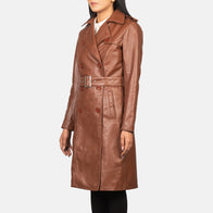 Alice Brown Double Breasted Leather Coat by Dash Racegear - women Jacket view 2