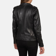 Alison Black Leather Biker Jacket by Dash Racegear - women Jacket view 5