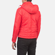 Alps Quilted Red Hooded Windbreaker Jacket by Dash Racegear - men Jacket view 5