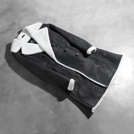 Amie Black Double Breasted Shearling Coat by Dash Racegear - women Jacket view 8