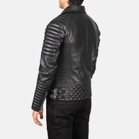 Armand Black Leather Biker Jacket by Dash Racegear - men Jacket view 5
