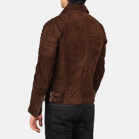 Armand Mocha Suede Biker Jacket by Dash Racegear - men Jacket view 5