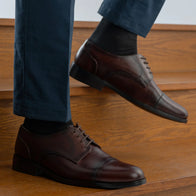 Attorney Derby Burnished Brown Leather Shoes - StudGuard by Dash Racegear - men Leather Shoes view 9