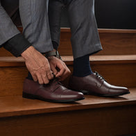 Attorney Derby Maroon Leather Shoes by Dash Racegear - men Leather Shoes view 10