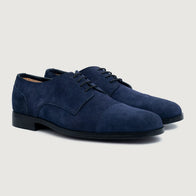 Attorney Derby Midnight Blue Suede Leather Shoes by Dash Racegear - men Leather Shoes view 1