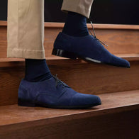 Attorney Derby Midnight Blue Suede Leather Shoes by Dash Racegear - men Leather Shoes view 9