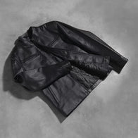 Austere Matte Black Leather Biker Jacket by Dash Racegear - men Jacket view 8