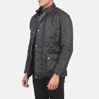 Barry Quilted Black Windbreaker Jacket by Dash Racegear - men Jacket view 2