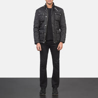Barry Quilted Black Windbreaker Jacket by Dash Racegear - men Jacket view 3