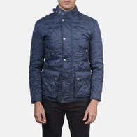 Barry Quilted Blue Windbreaker Jacket by Dash Racegear - men Jacket view 3