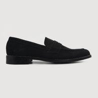 Baxton Black Suede Leather Loafers by Dash Racegear - men Leather Shoes view 2