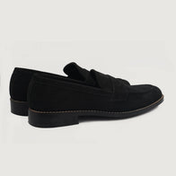 Baxton Black Suede Leather Loafers by Dash Racegear - men Leather Shoes view 3