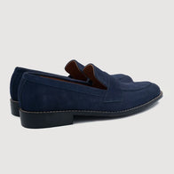 Baxton Blue Suede Leather Loafers by Dash Racegear - unisex Leather Shoes view 3