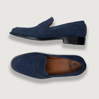 Baxton Blue Suede Leather Loafers by Dash Racegear - unisex Leather Shoes view 4