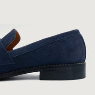Baxton Blue Suede Leather Loafers by Dash Racegear - unisex Leather Shoes view 6