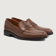 Baxton Brown Leather Loafers by Dash Racegear - men Leather Shoes view 1