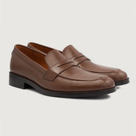 Baxton Brown Leather Loafers by Dash Racegear - men Leather Shoes view 1