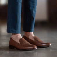 Baxton Brown Leather Loafers by Dash Racegear - men Leather Shoes view 6