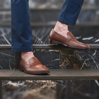 Baxton Brown Leather Loafers by Dash Racegear - men Leather Shoes view 9