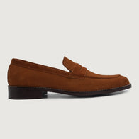 Baxton Brown Suede Leather Loafers by Dash Racegear - men Leather Shoes view 2