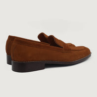 Baxton Brown Suede Leather Loafers by Dash Racegear - men Leather Shoes view 4