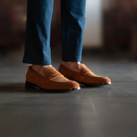 Baxton Brown Suede Leather Loafers by Dash Racegear - men Leather Shoes view 7