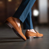 Baxton Brown Suede Leather Loafers by Dash Racegear - men Leather Shoes view 8