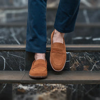 Baxton Brown Suede Leather Loafers by Dash Racegear - men Leather Shoes view 9
