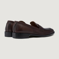 Baxton Burnished Brown Leather Loafers by Dash Racegear - men Leather Shoes view 4