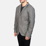 Borges Grey Wool Blazer by Dash Racegear - men Jacket view 2