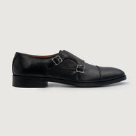 Boston Double Monk Strap Black Leather Shoes by Dash Racegear - men Leather Shoes view 2