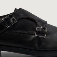 Boston Double Monk Strap Black Leather Shoes by Dash Racegear - men Leather Shoes view 6