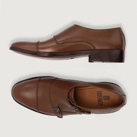 Boston Double Monk Strap Brown Leather Shoes by Dash Racegear - men Leather Shoes view 4
