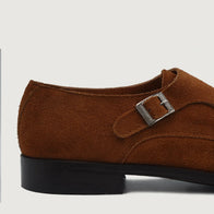 Boston Double Monk Strap Brown Suede Leather Shoes by Dash Racegear - men Leather Shoes view 6