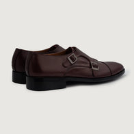 Boston Double Monk Strap Maroon Leather Shoes by Dash Racegear - men Leather Shoes view 3