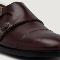 Boston Double Monk Strap Maroon Leather Shoes by Dash Racegear - men Leather Shoes view 6