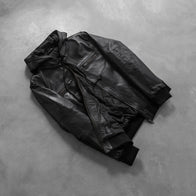 Bouncer Biz Black Leather Bomber Jacket by Dash Racegear - men Jacket view 8