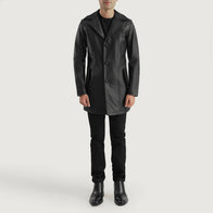 Brawnton Black Leather Coat by Dash Racegear - men Jacket view 3